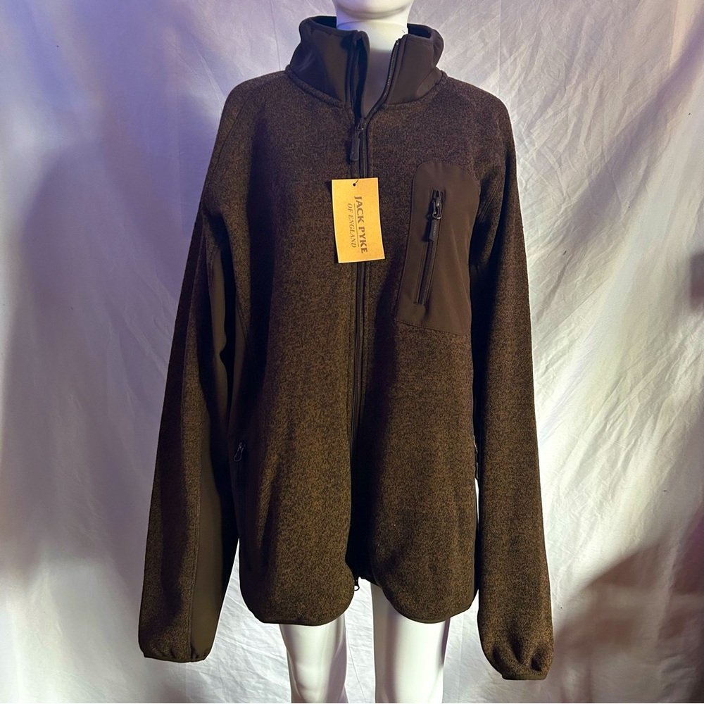 Jack Pyke Mens XXL Knitted Jacket Weardale Brown Outdoor Hunting Fall Winter